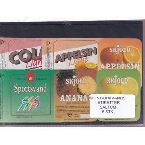 �l og Sodavands Etiketter - Saltum - 6 Stk.