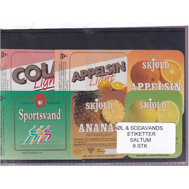 �l og Sodavands Etiketter - Saltum - 6 Stk.