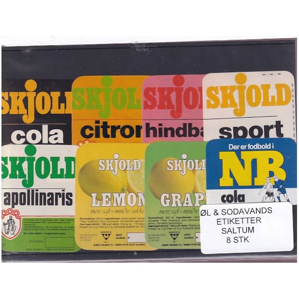 �l og Sodavands Etiketter - Saltum - 8 Stk.