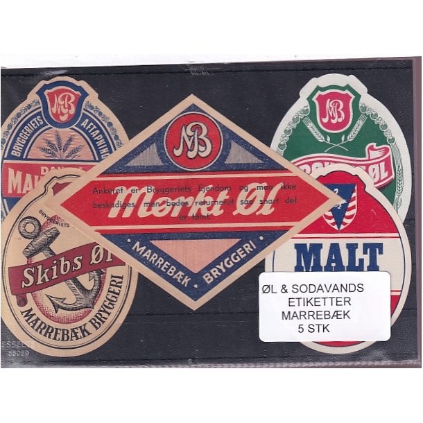 �l og Sodavands Etiketter - Marreb�k - 5 Stk.