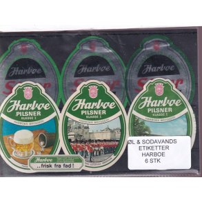 �l og Sodavands Etiketter - Harboe - 6 Stk.