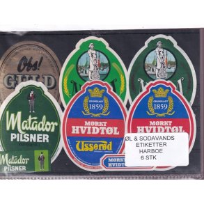 �l og Sodavands Etiketter - Harboe - 6 Stk.