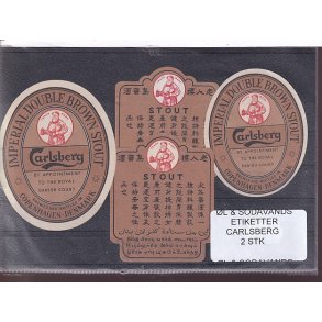 �l og Sodavands Etiketter - Carlsberg - 2 Stk.