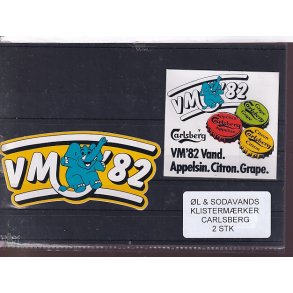 �l og Sodavands Klisterm�rke VM 82  - Carlsberg - 2 Stk.