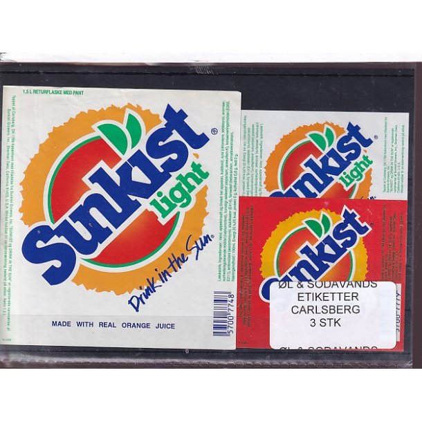 �l og Sodavands Etiketter - Carlsberg - 3 Stk.