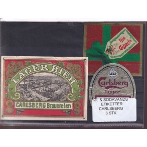 �l og Sodavands Etiketter - Carlsberg - 3 Stk.