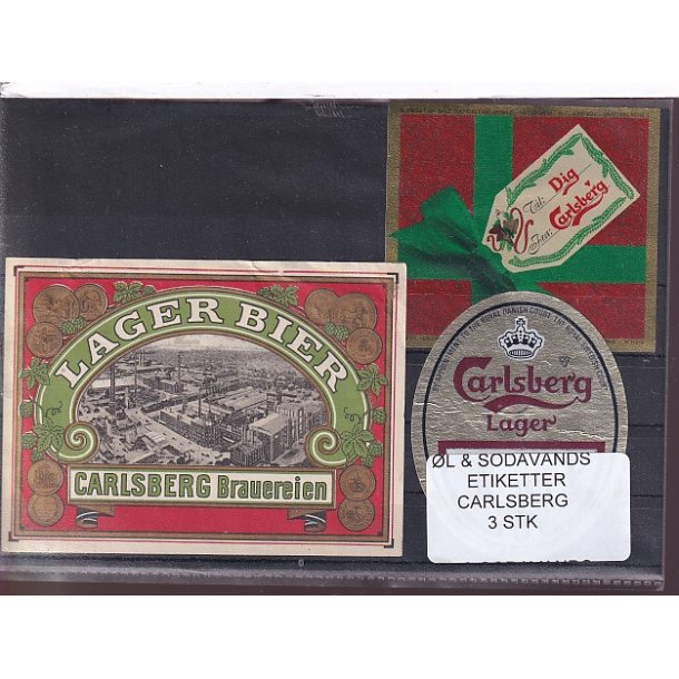 �l og Sodavands Etiketter - Carlsberg - 3 Stk.