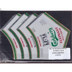 �l og Sodavands Etiketter - Carlsberg - 4 Stk.