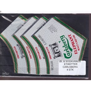 �l og Sodavands Etiketter - Carlsberg - 4 Stk.