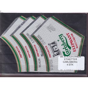 �l og Sodavands Etiketter - Carlsberg - 4 Stk.