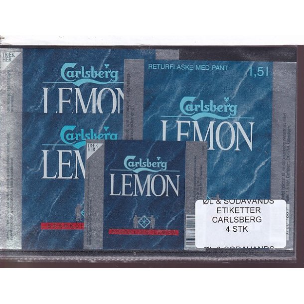 �l og Sodavands Etiketter - Carlsberg - 4 Stk.