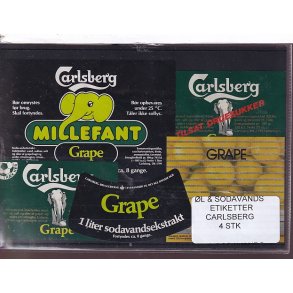 �l og Sodavands Etiketter - Carlsberg - 4 Stk.