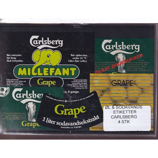 �l og Sodavands Etiketter - Carlsberg - 4 Stk.