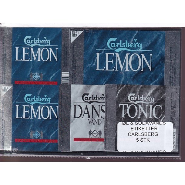�l og Sodavands Etiketter - Carlsberg - 5 Stk.