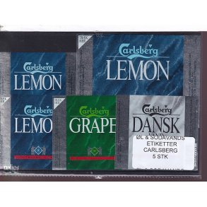 �l og Sodavands Etiketter - Carlsberg - 5 Stk.