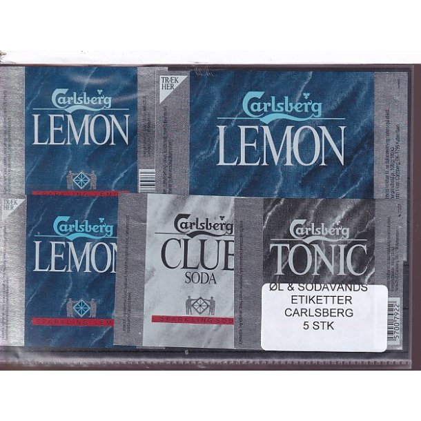 �l og Sodavands Etiketter - Carlsberg - 5 Stk.