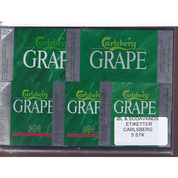�l og Sodavands Etiketter - Carlsberg - 5 Stk.