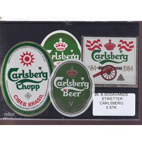 �l og Sodavands Etiketter - Carlsberg - 5 Stk.