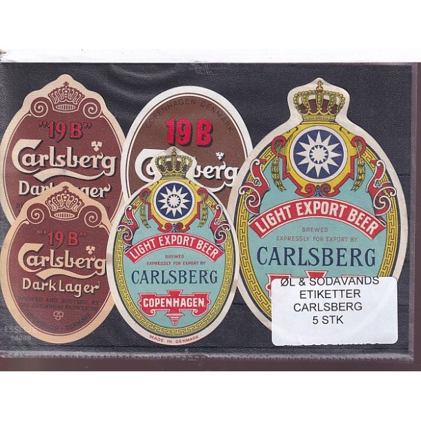 �l og Sodavands Etiketter - Carlsberg - 5 Stk.