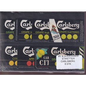 �l og Sodavands Etiketter - Carlsberg - 8 Stk.