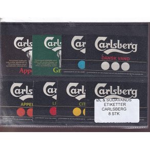 �l og Sodavands Etiketter - Carlsberg - 8 Stk.