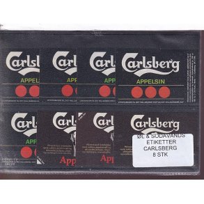 �l og Sodavands Etiketter - Carlsberg - 8 Stk.
