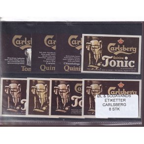 �l og Sodavands Etiketter - Carlsberg - 8 Stk.