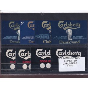 �l og Sodavands Etiketter - Carlsberg - 8 Stk.
