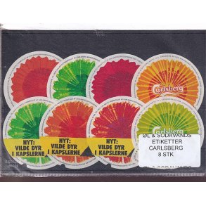 �l og Sodavands Etiketter - Carlsberg - 8 Stk.