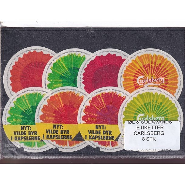 �l og Sodavands Etiketter - Carlsberg - 8 Stk.