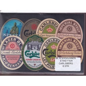 �l og Sodavands Etiketter - Carlsberg - 8 Stk.