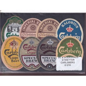 �l og Sodavands Etiketter - Carlsberg - 8 Stk.