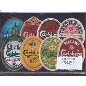 �l og Sodavands Etiketter - Carlsberg - 8 Stk.