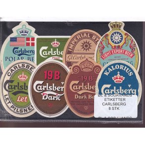 �l og Sodavands Etiketter - Carlsberg - 8 Stk.