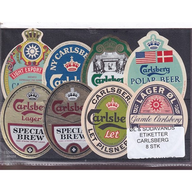 �l og Sodavands Etiketter - Carlsberg - 8 Stk.