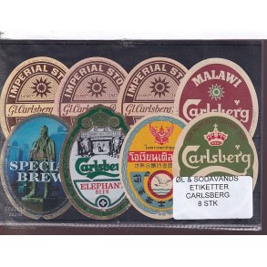 �l og Sodavands Etiketter - Carlsberg - 8 Stk.