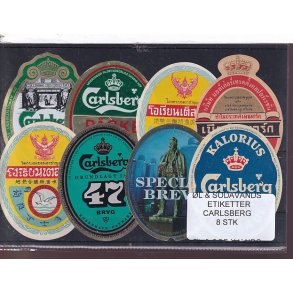 �l og Sodavands Etiketter - Carlsberg - 8 Stk.
