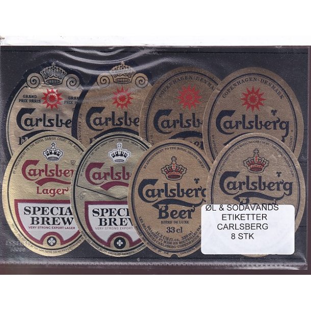 �l og Sodavands Etiketter - Carlsberg - 8 Stk.