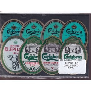 �l og Sodavands Etiketter - Carlsberg - 8 Stk.