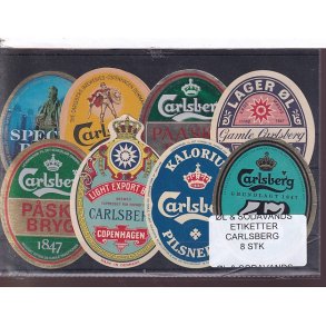 �l og Sodavands Etiketter - Carlsberg - 8 Stk.