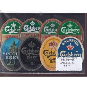 �l og Sodavands Etiketter - Carlsberg - 8 Stk.