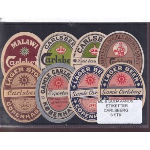 �l og Sodavands Etiketter - Carlsberg - 8 Stk.