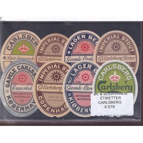 �l og Sodavands Etiketter - Carlsberg - 8 Stk.