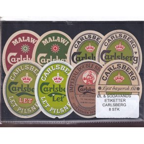 �l og Sodavands Etiketter - Carlsberg - 8 Stk.