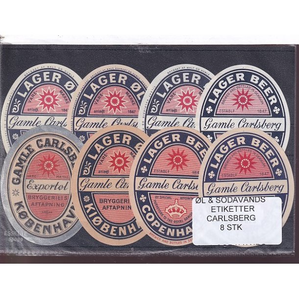 �l og Sodavands Etiketter - Carlsberg - 8 Stk.