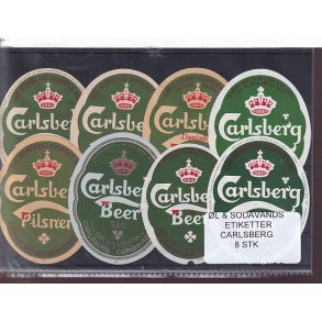 �l og Sodavands Etiketter - Carlsberg - 8 Stk.
