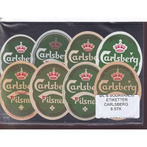 �l og Sodavands Etiketter - Carlsberg - 8 Stk.