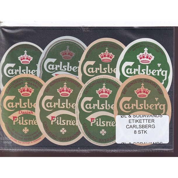 �l og Sodavands Etiketter - Carlsberg - 8 Stk.