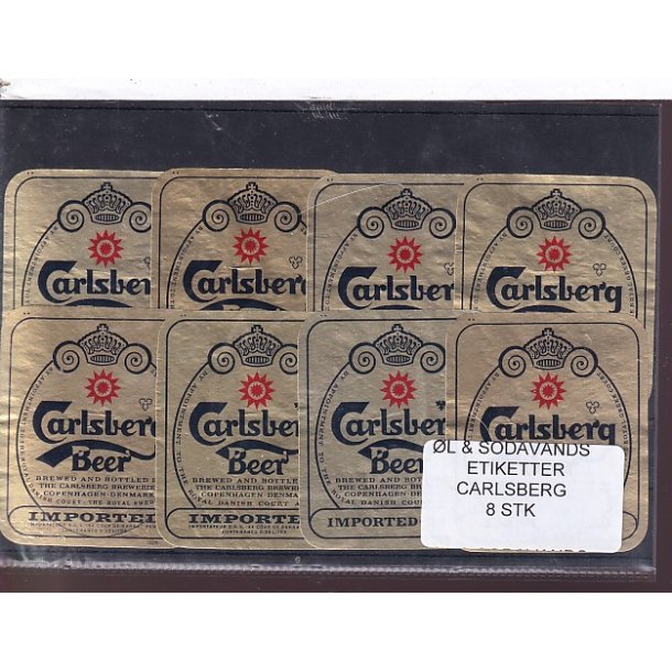 �l og Sodavands Etiketter - Carlsberg - 8 Stk.