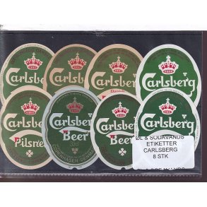 �l og Sodavands Etiketter - Carlsberg - 8 Stk.